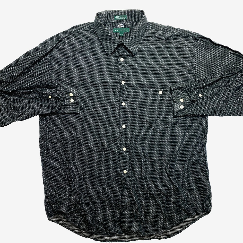 Vintage Tundra Shirt Mens 2XL Black Long Sleeve Check Button Up